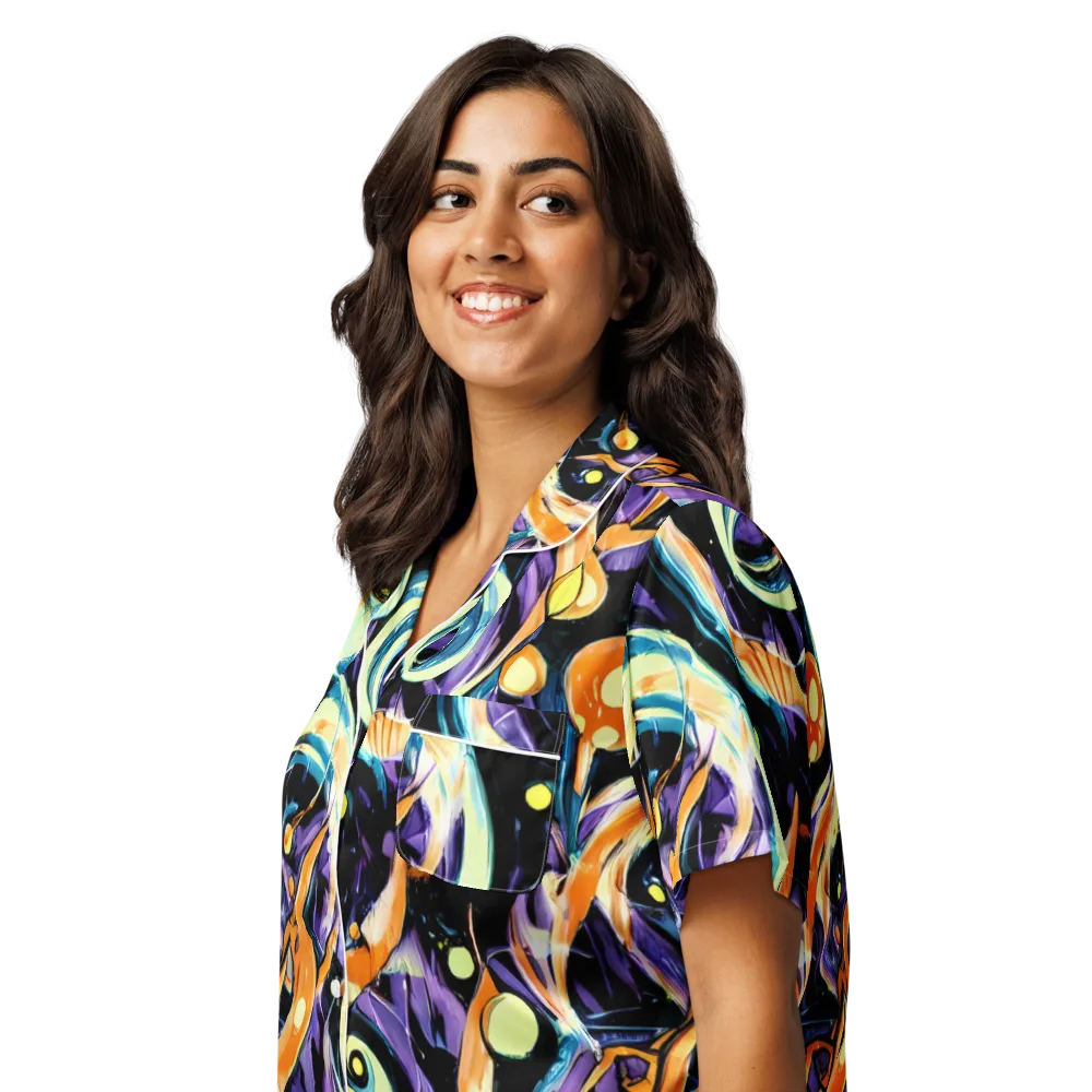 Dorothy's Whirl on Women's Short Sleeve Pajama Top — Left Front