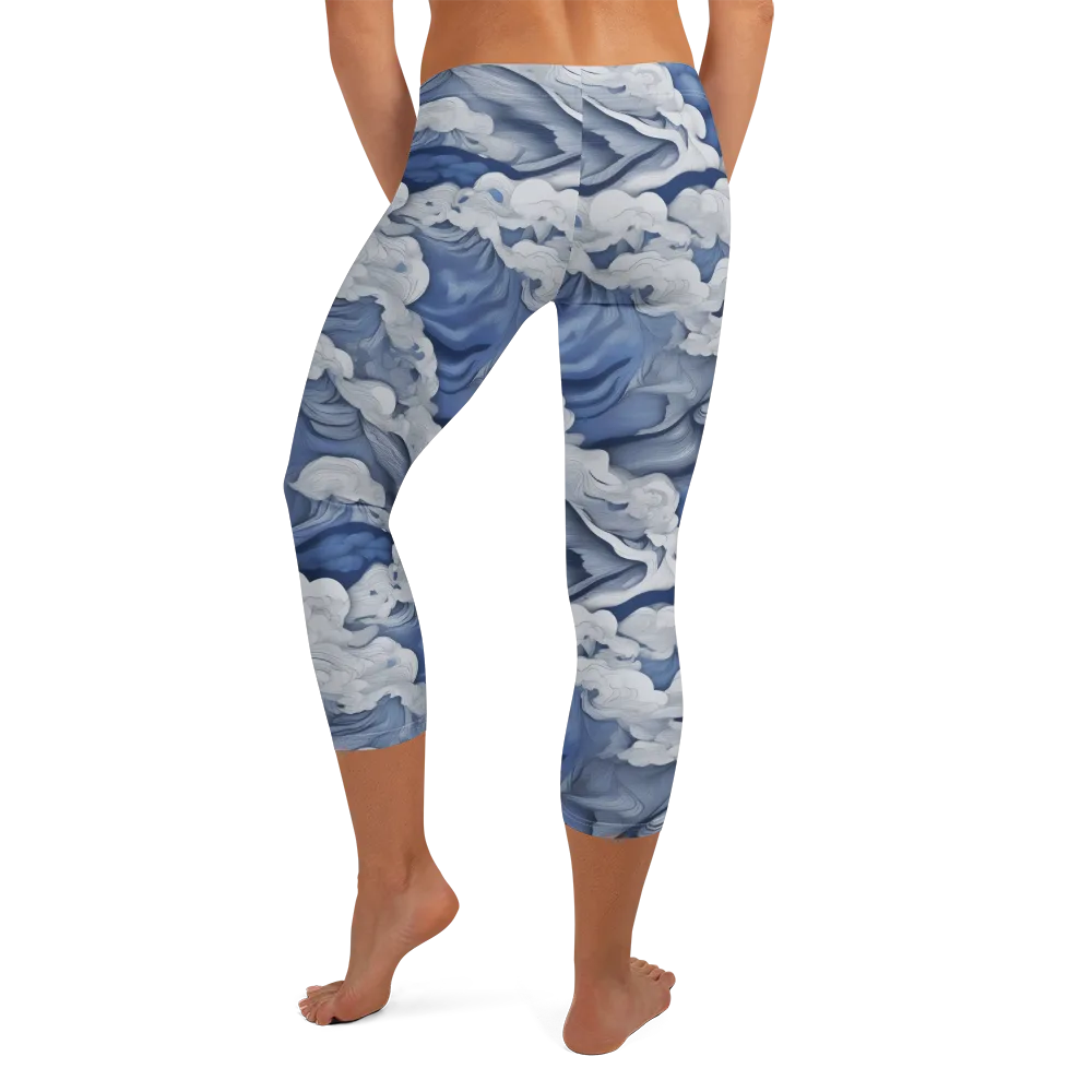 Blue Hour Tide on Capri Leggings — Back