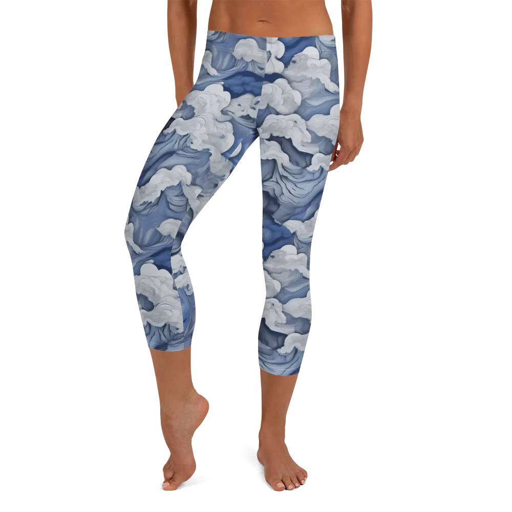 Blue Hour Tide on Capri Leggings — Front