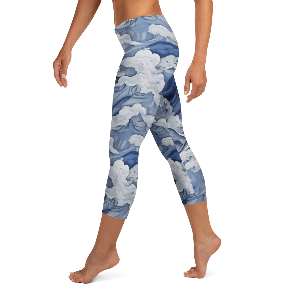 Blue Hour Tide on Capri Leggings — Left