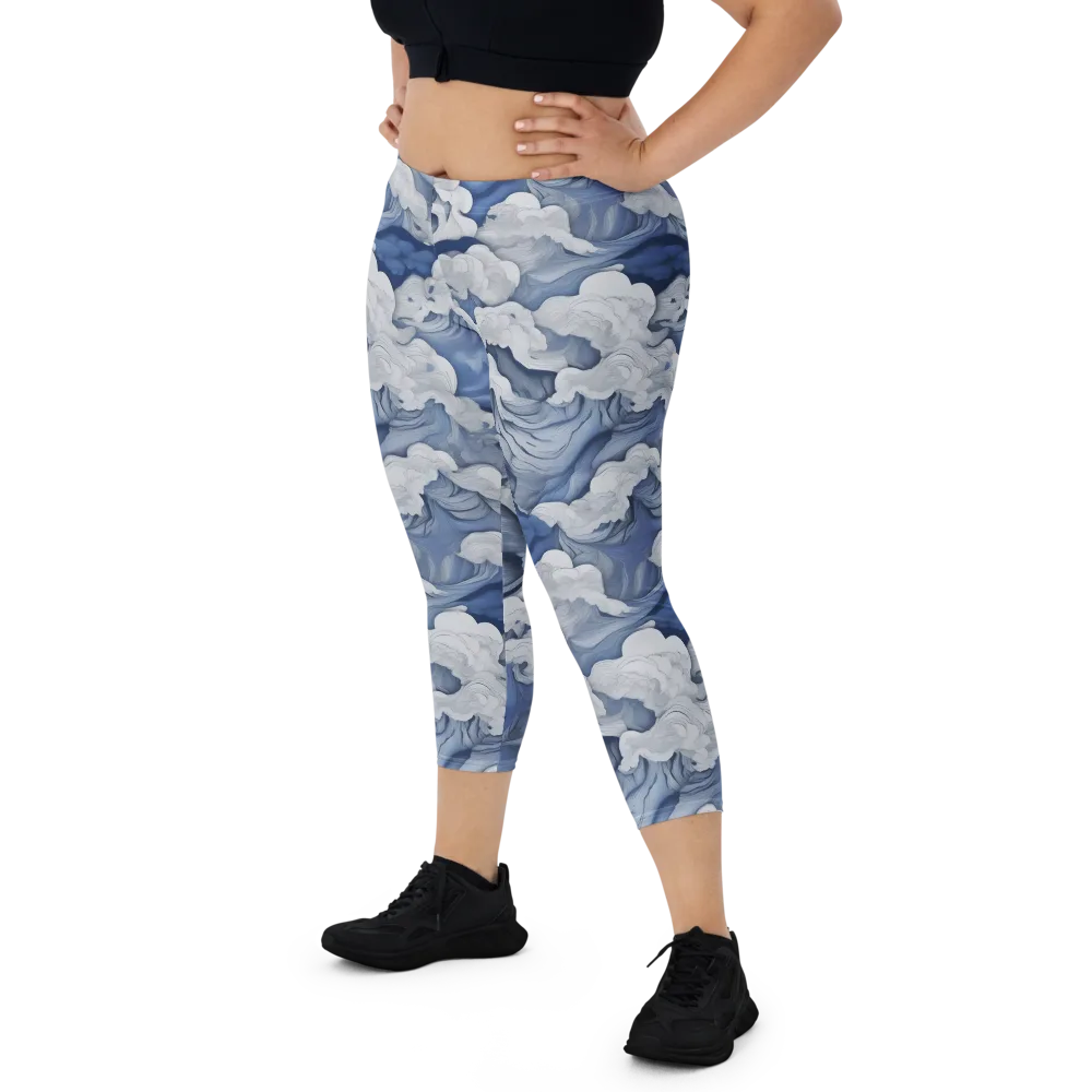 Blue Hour Tide on Capri Leggings — Front