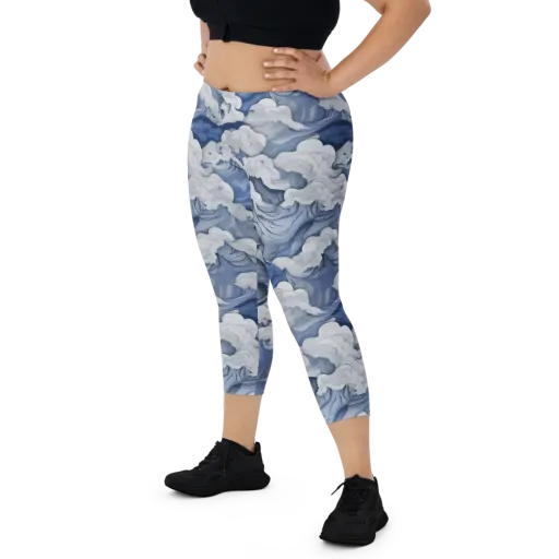Blue Hour Tide on a Capri Leggings