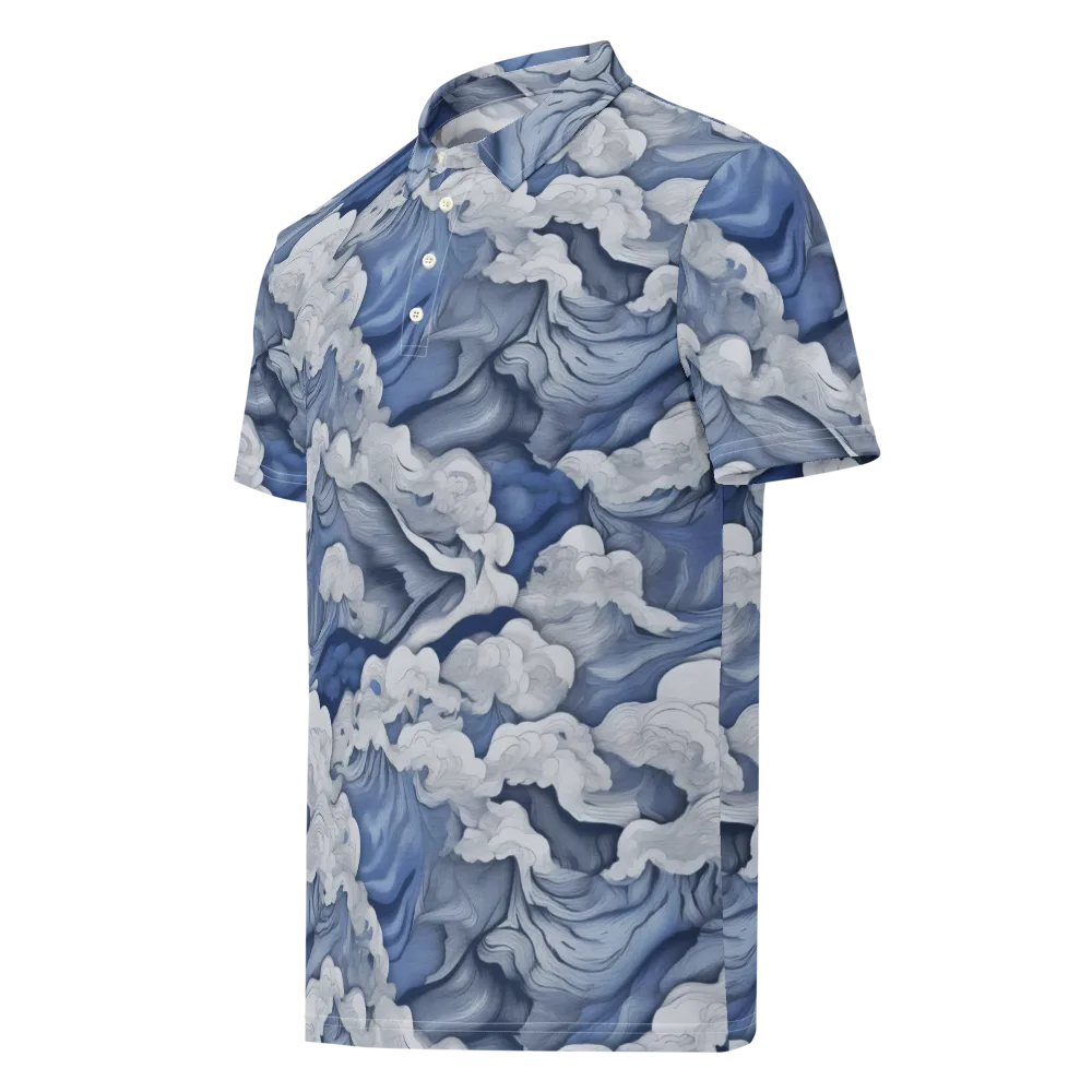 Blue Hour Tide on Men's Slim Fit Polo Shirt — Left Front