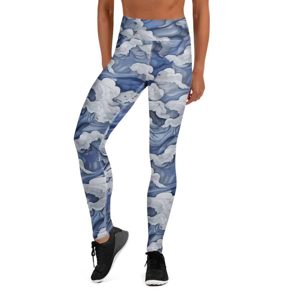 Blue Hour Tide on Yoga Leggings — Front