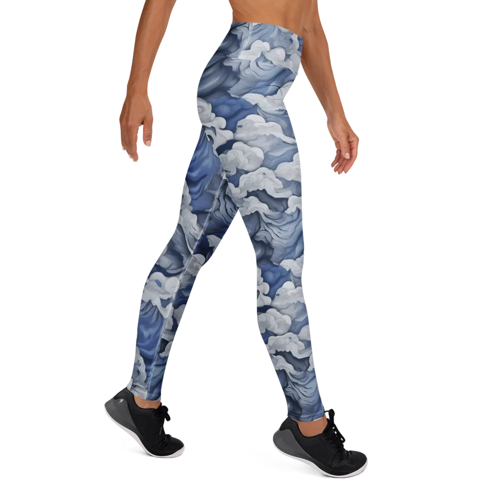Blue Hour Tide on Yoga Leggings — Right