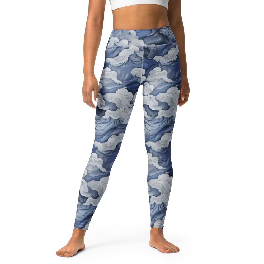 Blue Hour Tide on Yoga Leggings — Front