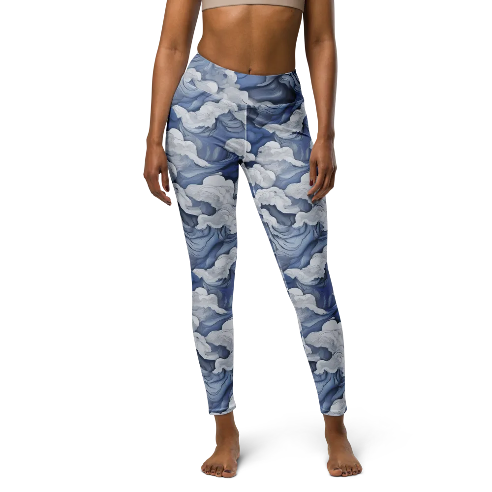 Blue Hour Tide on Yoga Leggings — Front