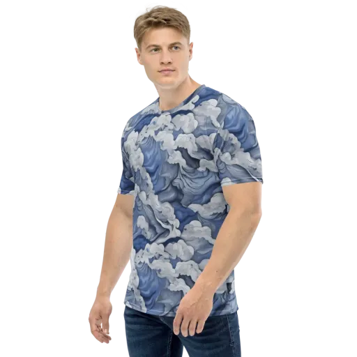 Blue Hour Tide on a Men's Crew Neck T-Shirt