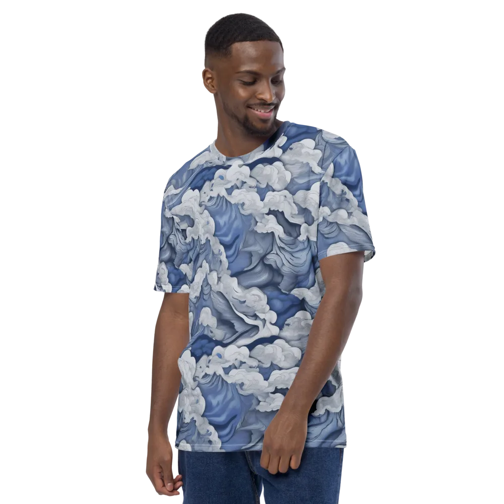 Blue Hour Tide on Men's Crew Neck T-Shirt — Left