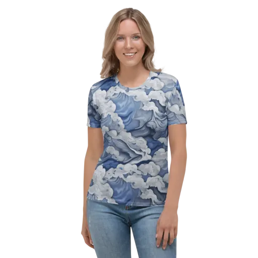 Blue Hour Tide on a Women's Crew Neck T-Shirt
