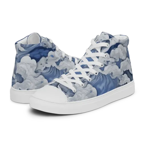 Blue Hour Tide on a Women's High Top Canvas Shoes