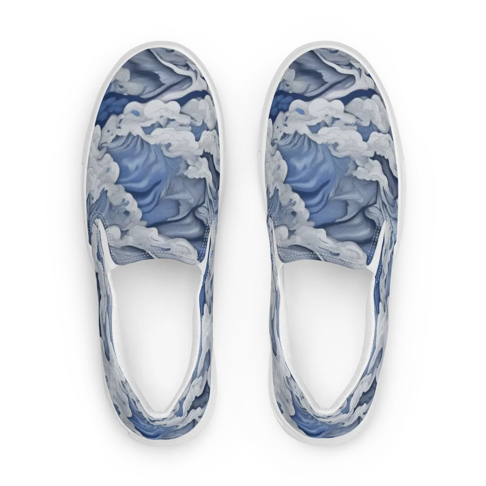Blue Hour Tide on Men's Slip-On Canvas Shoes — Front
