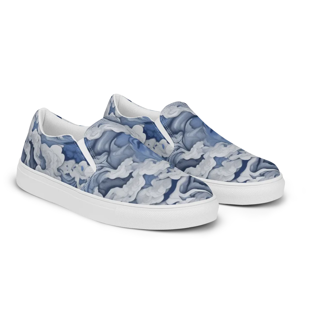 Blue Hour Tide on Men's Slip-On Canvas Shoes — Right Front