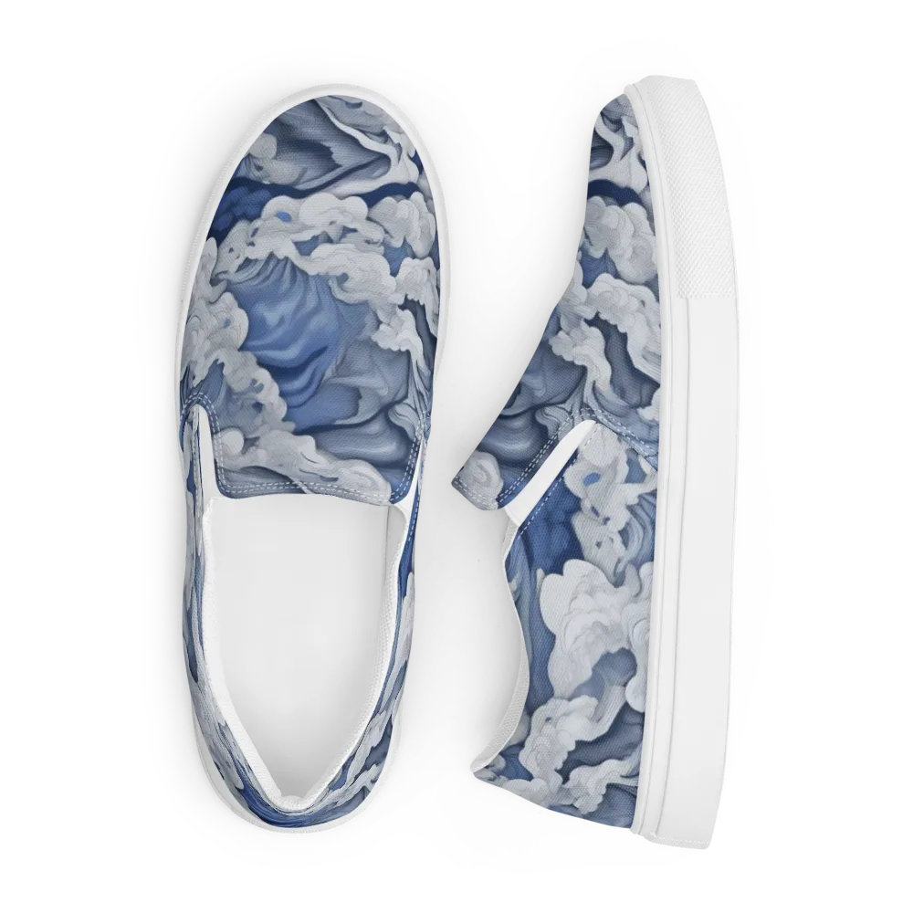 Blue Hour Tide on Men's Slip-On Canvas Shoes — Front