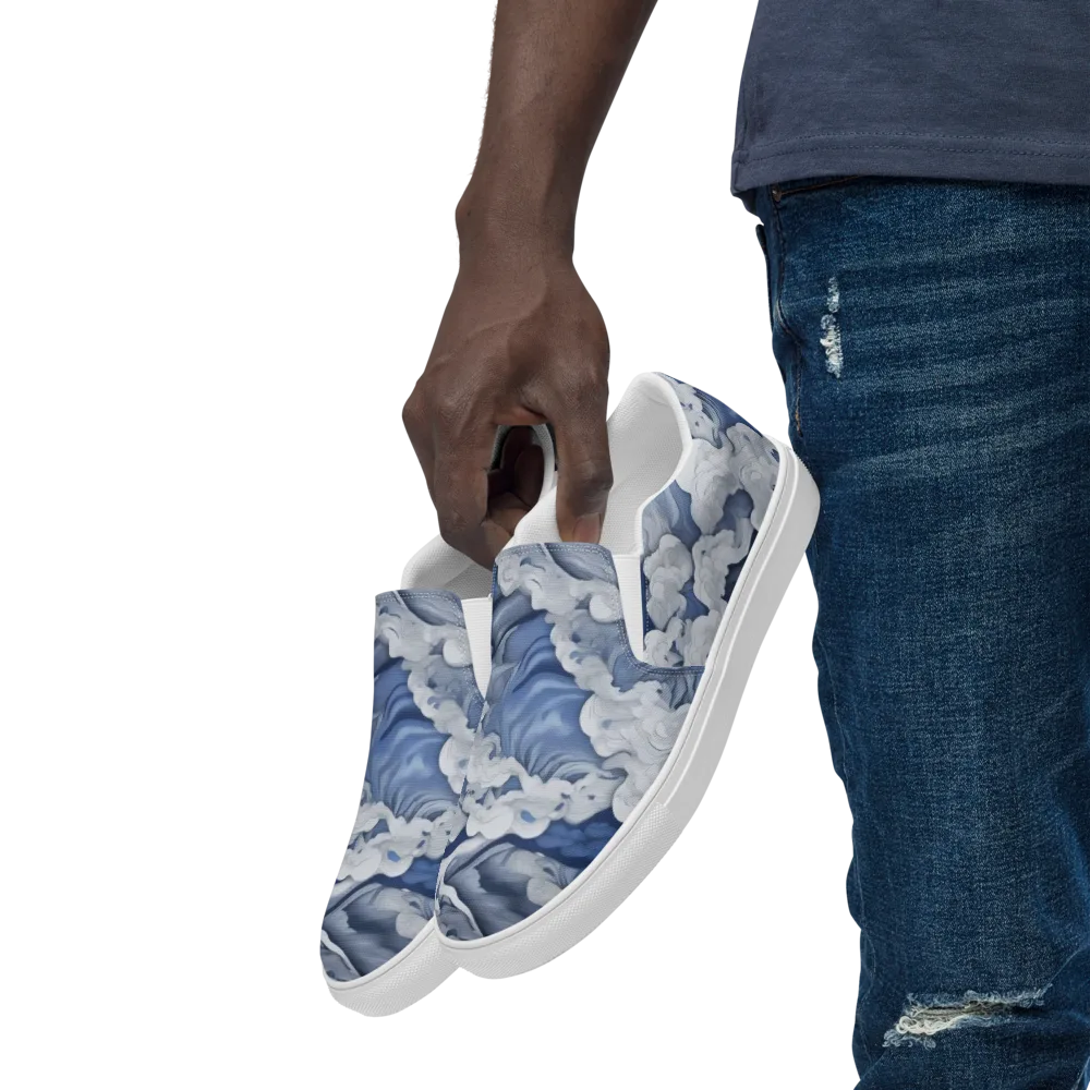 Blue Hour Tide on Men's Slip-On Canvas Shoes — Left Front