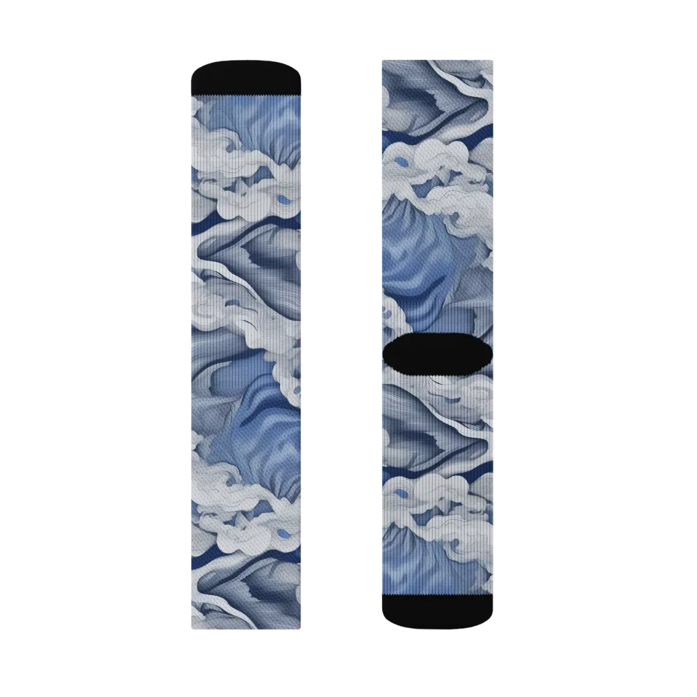 Blue Hour Tide on Socks — Right Sock
