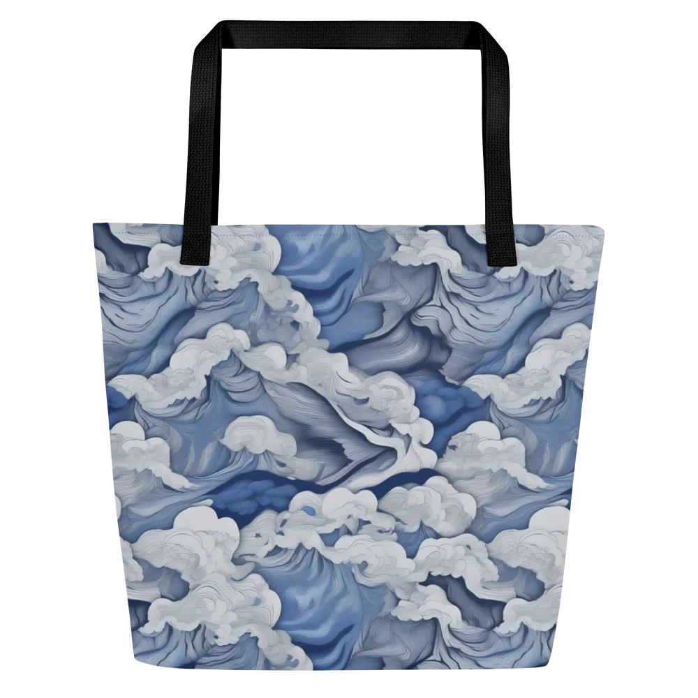 Blue Hour Tide on Large Tote Bag W/ Pocket — Front