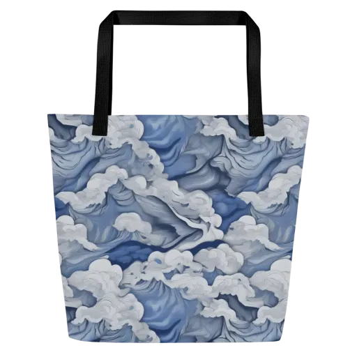 Blue Hour Tide on a Large Tote Bag W/ Pocket