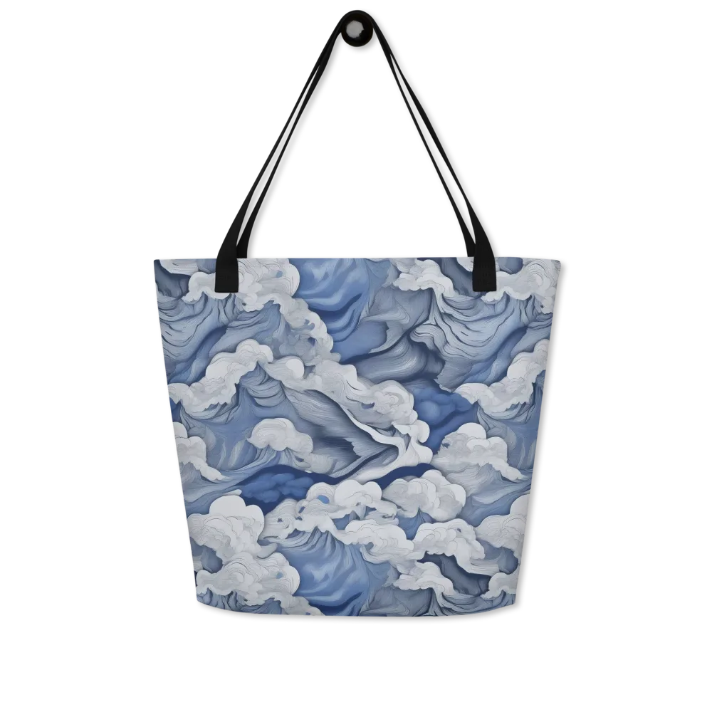 Blue Hour Tide on Large Tote Bag W/ Pocket — Front