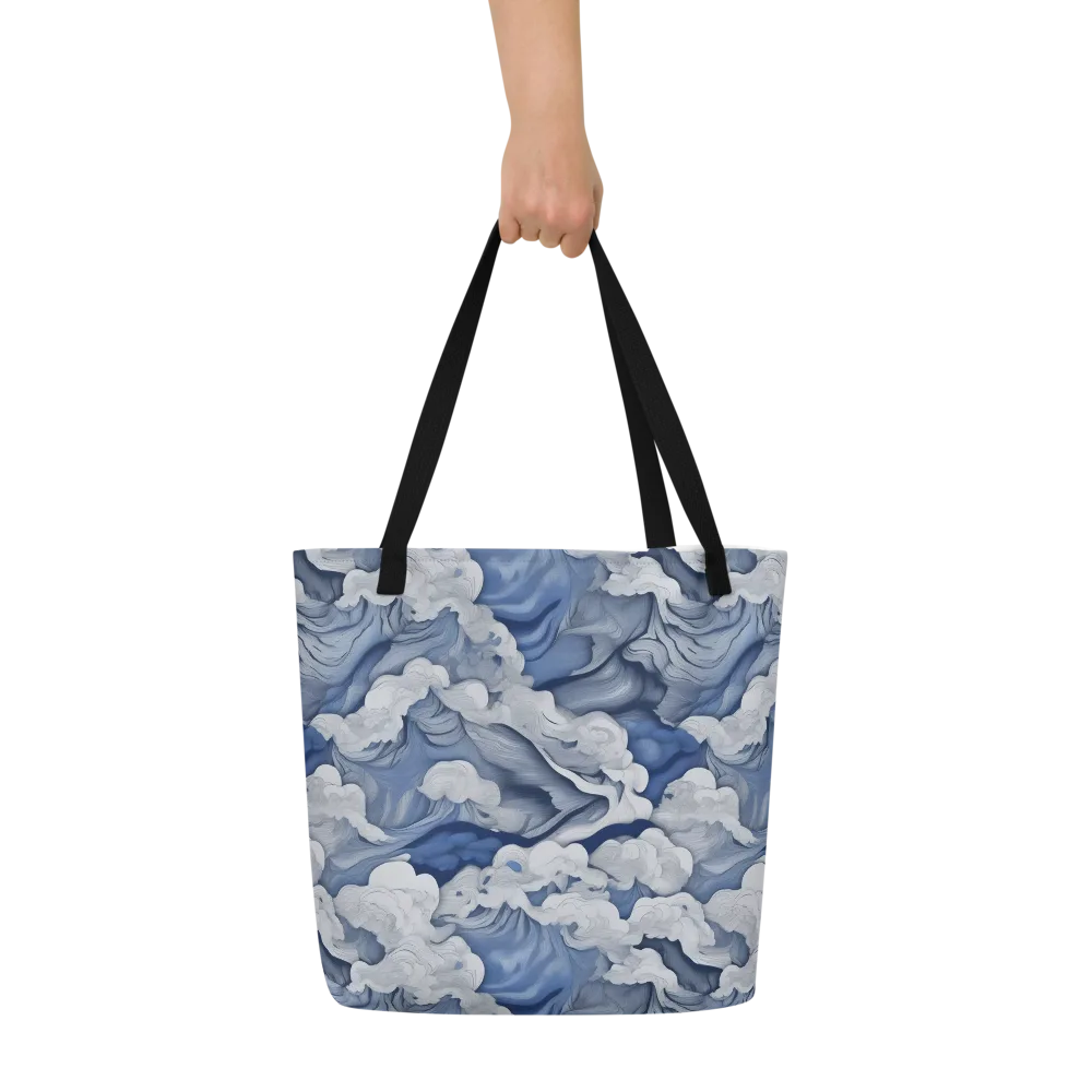 Blue Hour Tide on Large Tote Bag W/ Pocket — Front