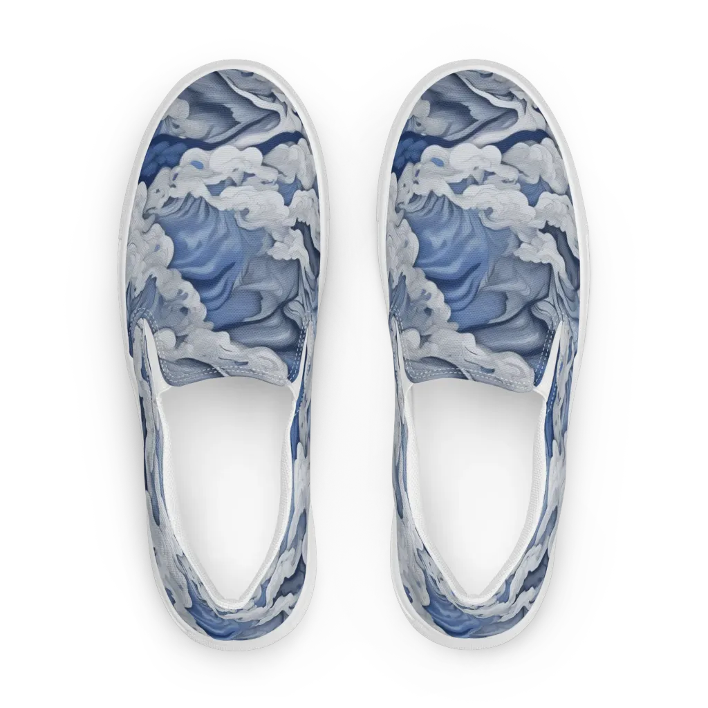 Blue Hour Tide on Women's Slip-On Canvas Shoes — Front