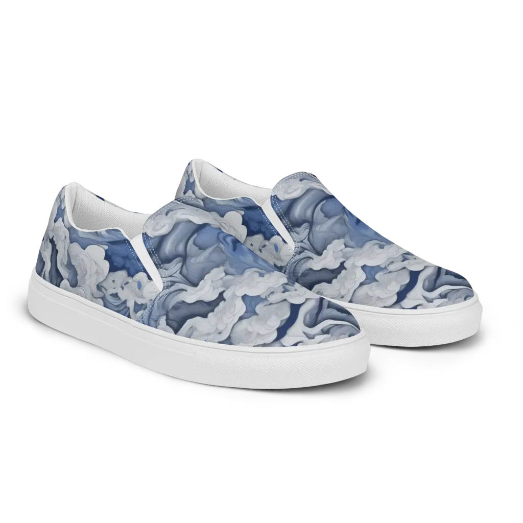 Blue Hour Tide on Women's Slip-On Canvas Shoes — Right Front