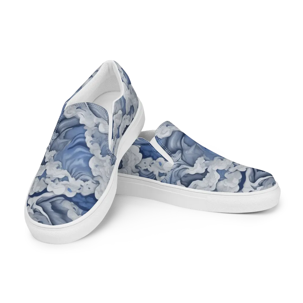 Blue Hour Tide on Women's Slip-On Canvas Shoes — Left Front