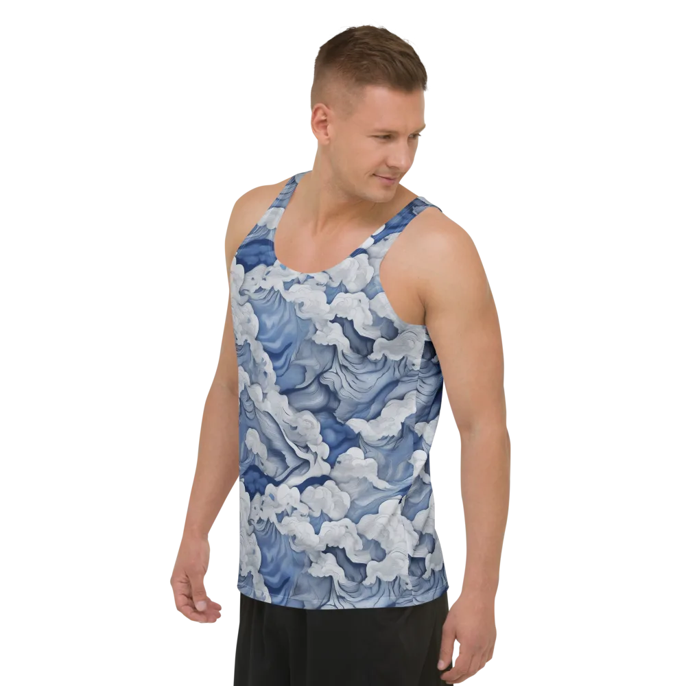 Blue Hour Tide on Men's Tank Top — Left Front