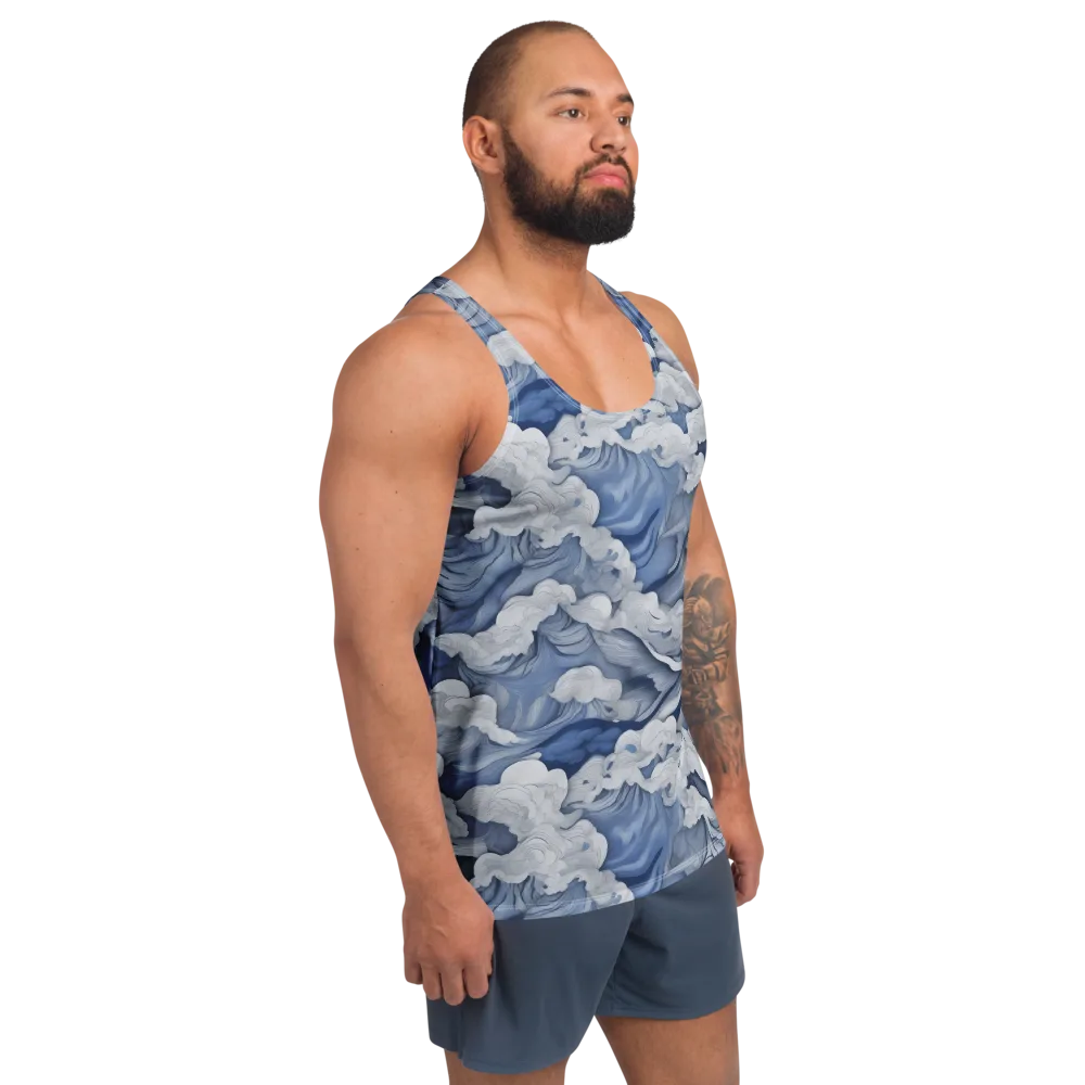 Blue Hour Tide on Men's Tank Top — Right Front