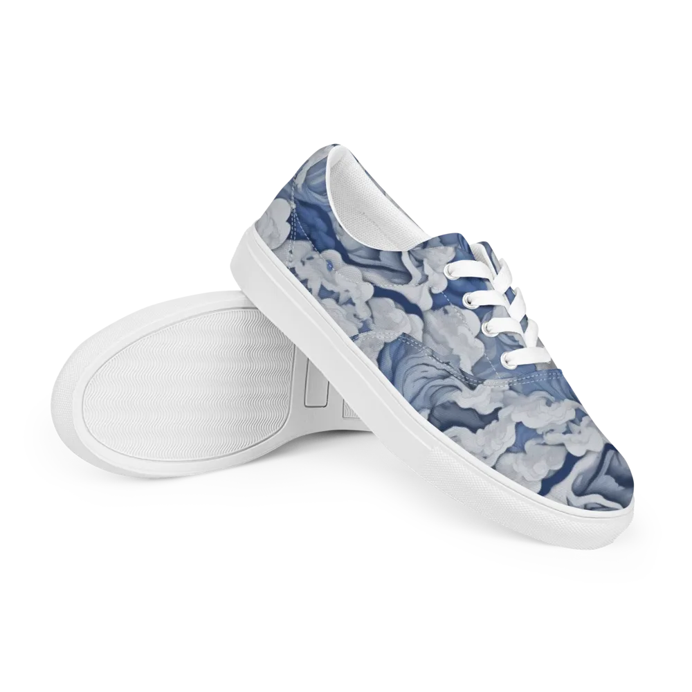 Blue Hour Tide on Men's Lace-Up Canvas Shoes — Right Front