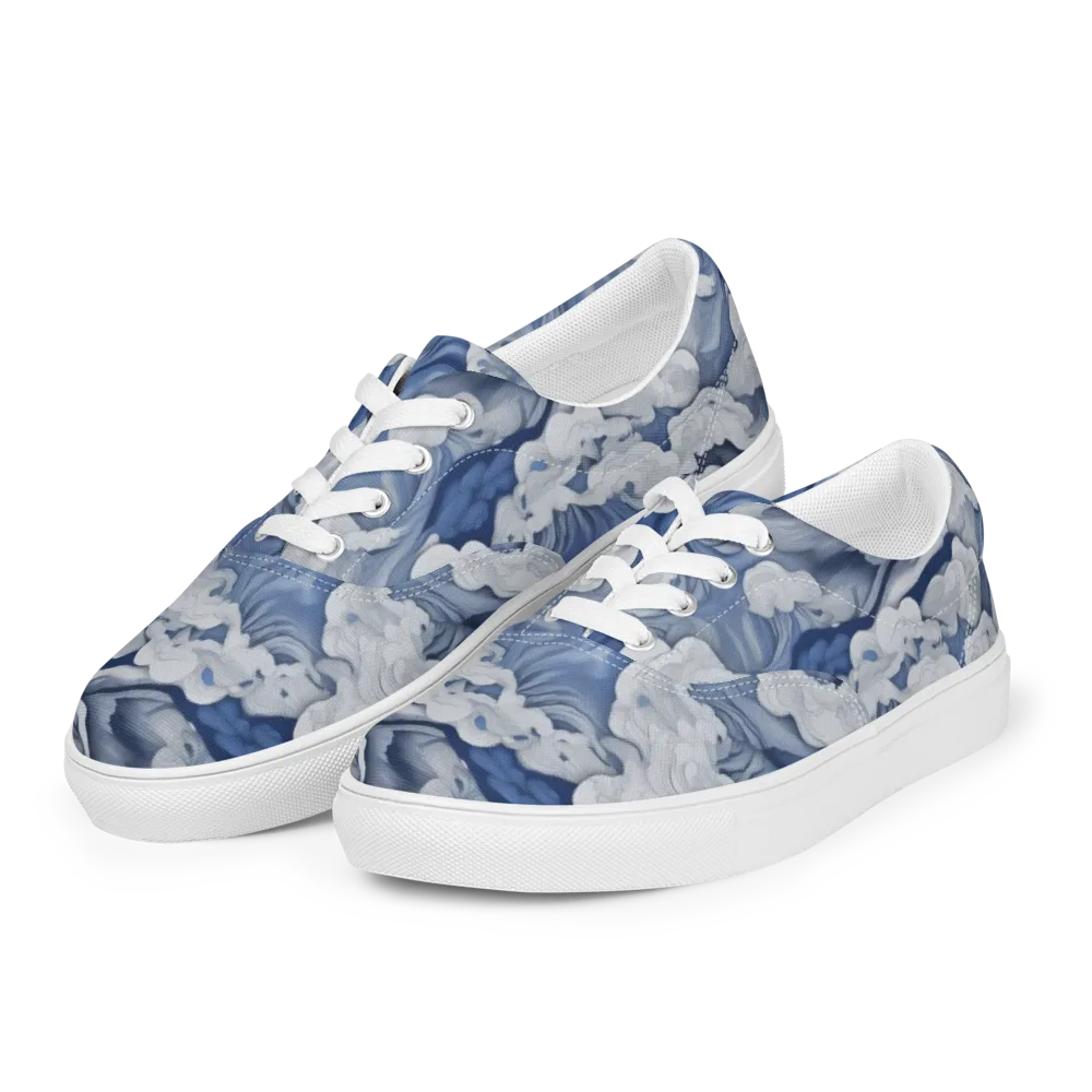 Blue Hour Tide on Men's Lace-Up Canvas Shoes — Left Front