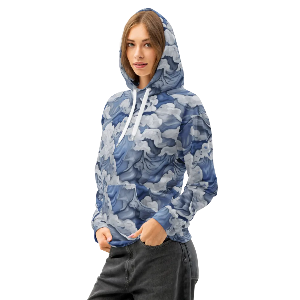Blue Hour Tide on Cotton Hoodie — Left Front