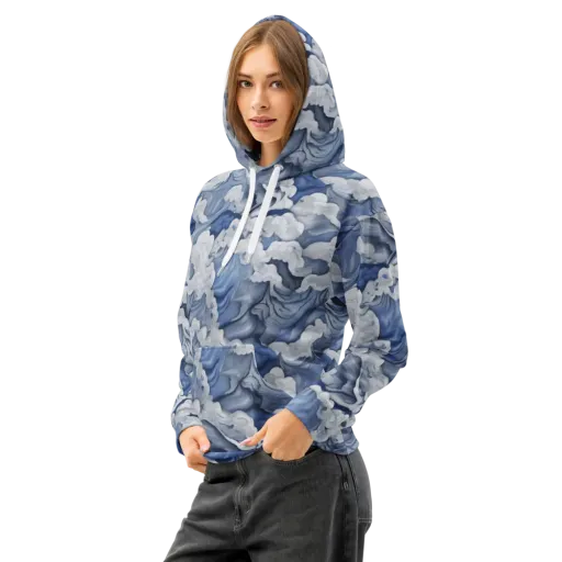 Blue Hour Tide on a Cotton Hoodie