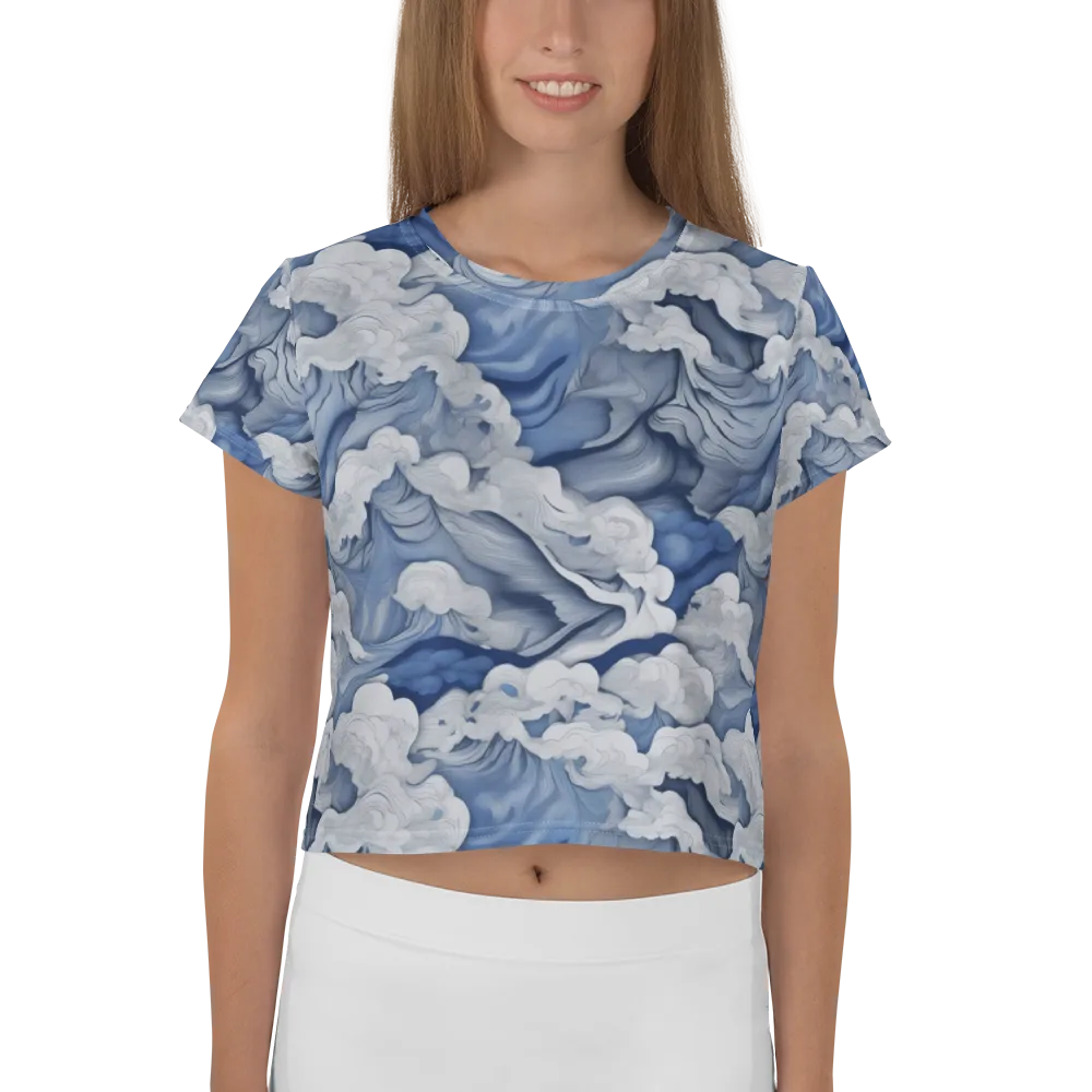 Blue Hour Tide on Crop Tee — Front