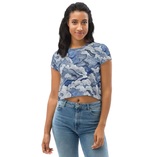 Blue Hour Tide on a Crop Tee