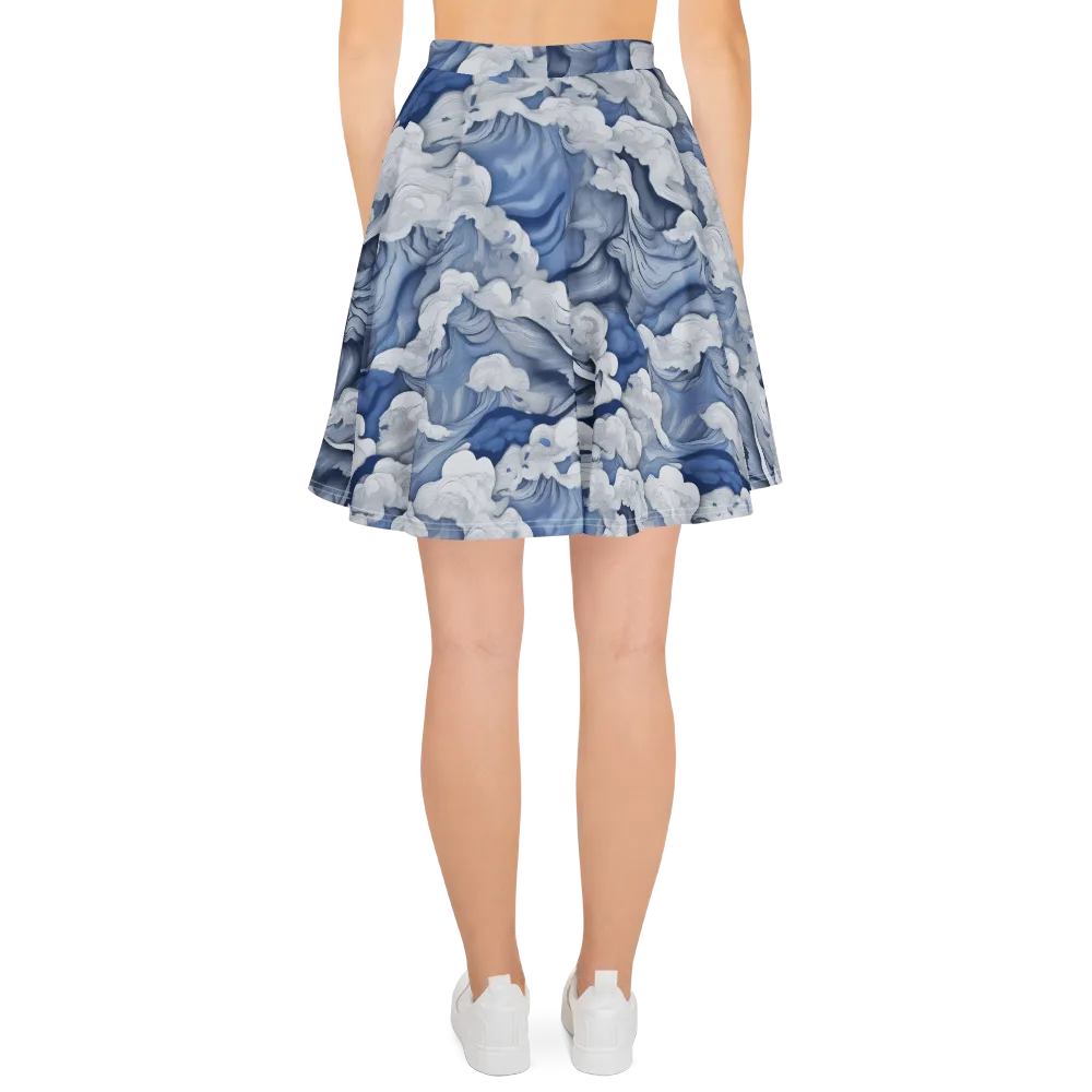 Blue Hour Tide on Skater Skirt — Back