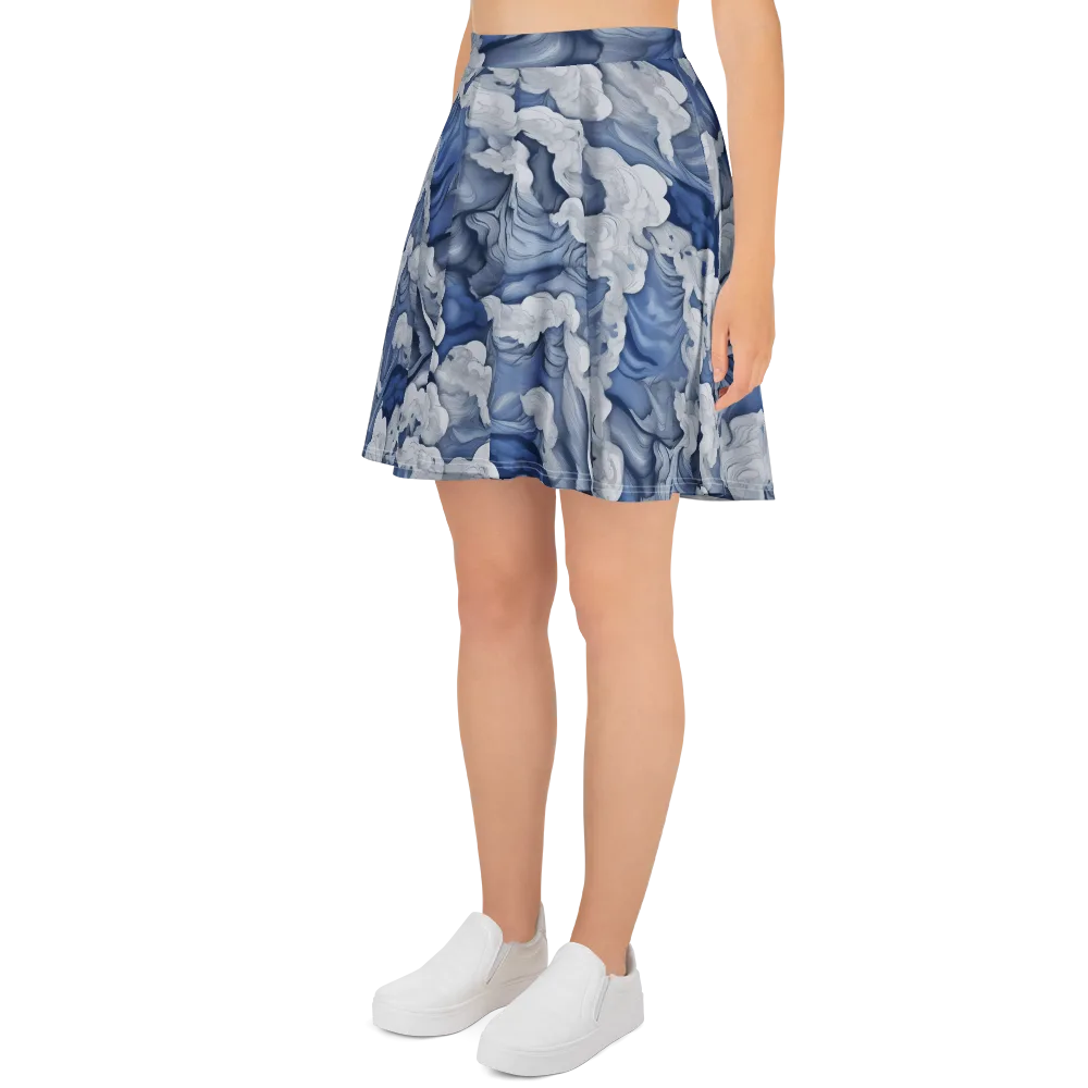 Blue Hour Tide on Skater Skirt — Left