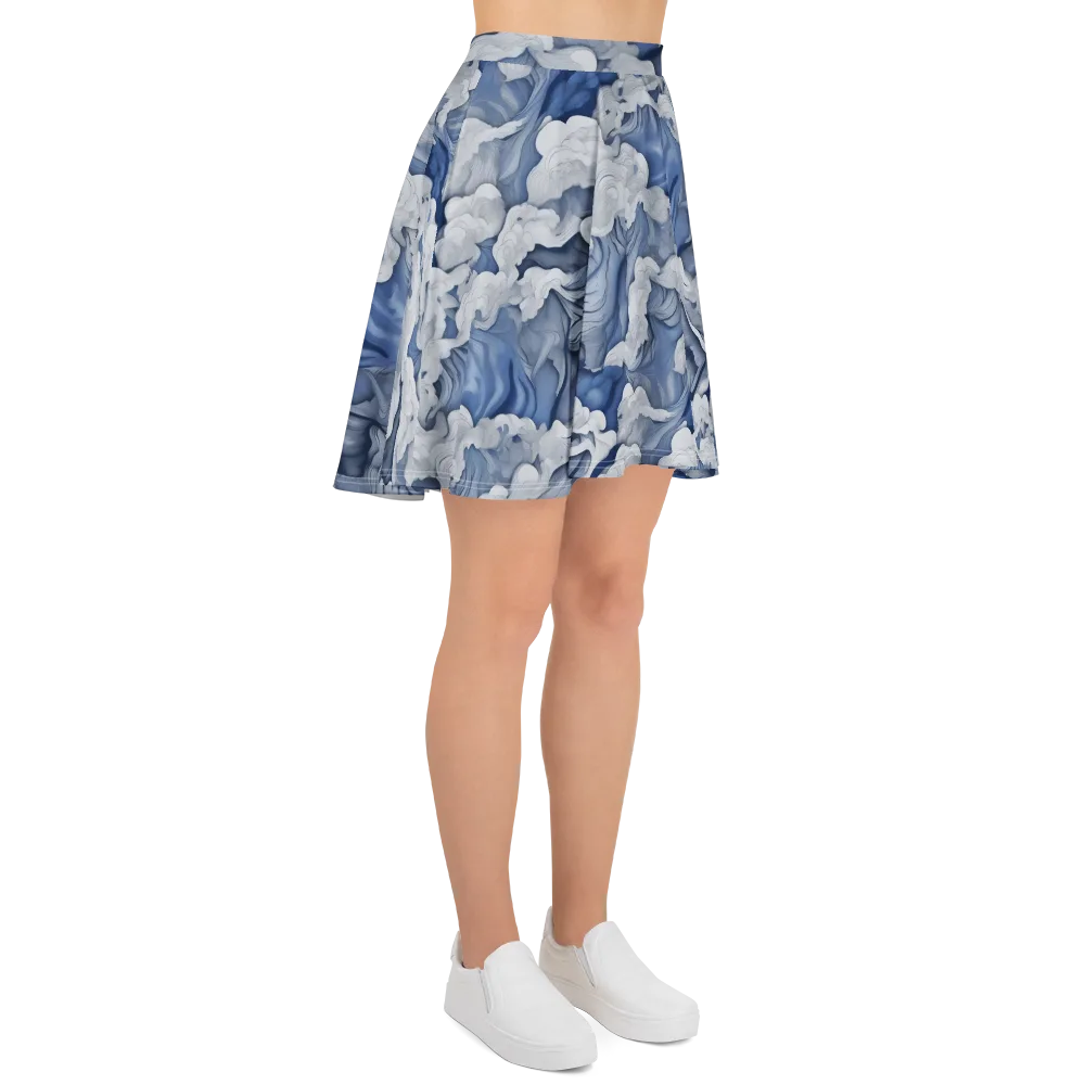 Blue Hour Tide on Skater Skirt — Right