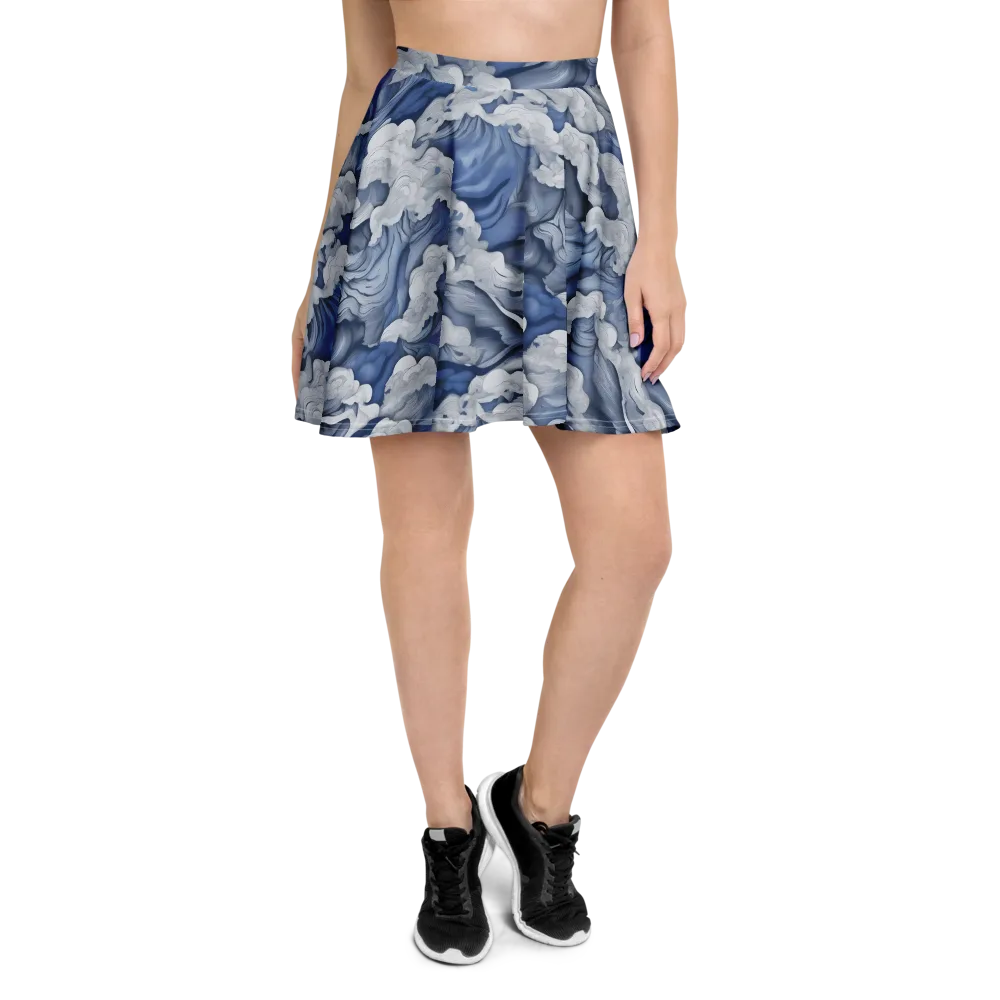 Blue Hour Tide on Skater Skirt — Front