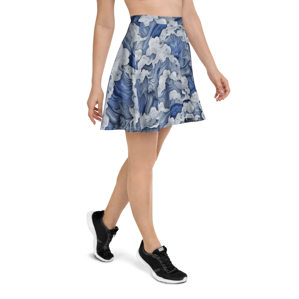 Blue Hour Tide on Skater Skirt — Right