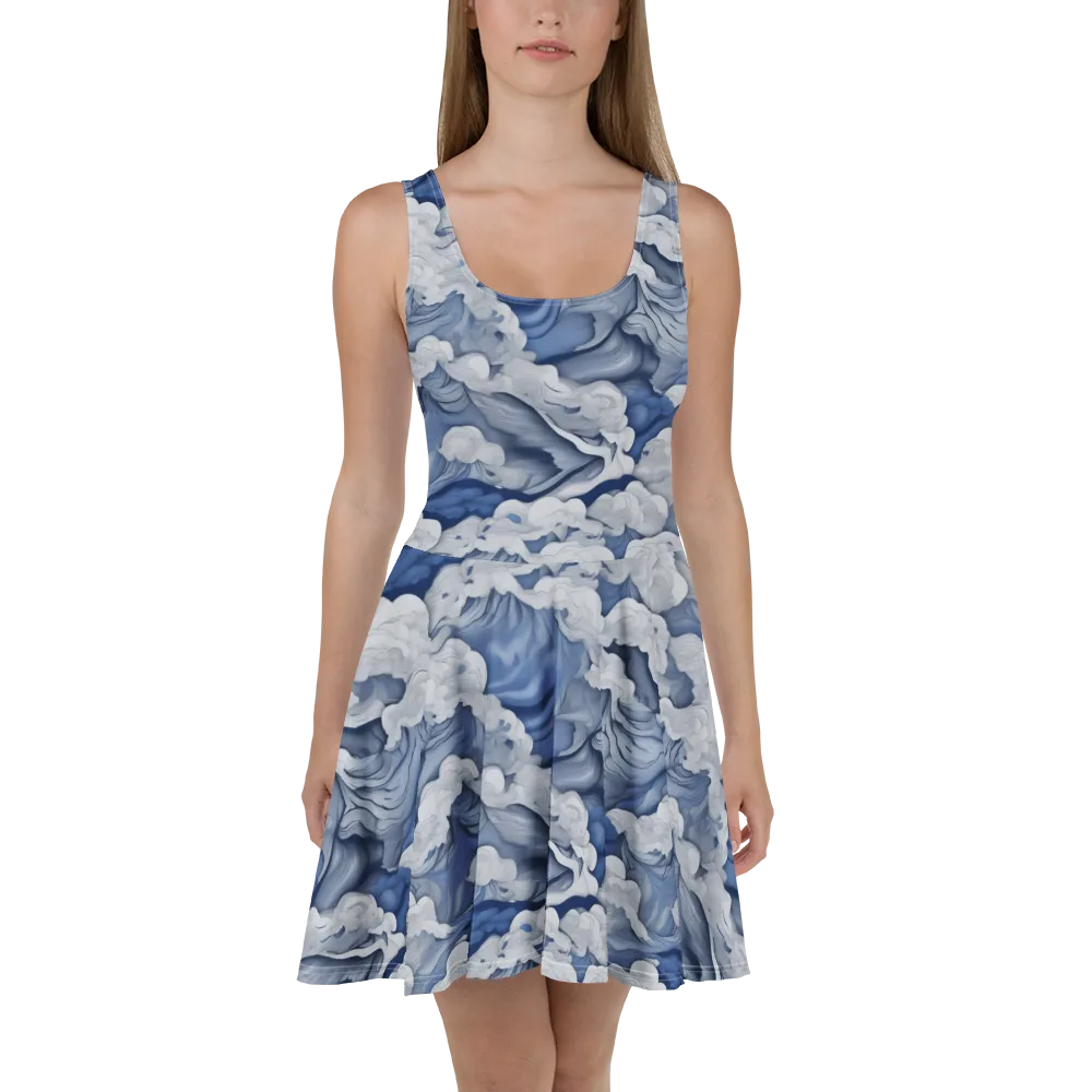 Blue Hour Tide on Skater Dress — Front