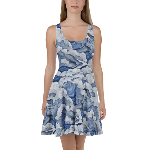 Blue Hour Tide on a Skater Dress