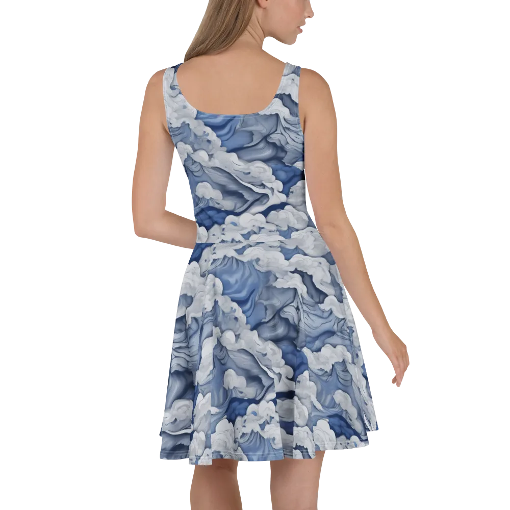 Blue Hour Tide on Skater Dress — Back