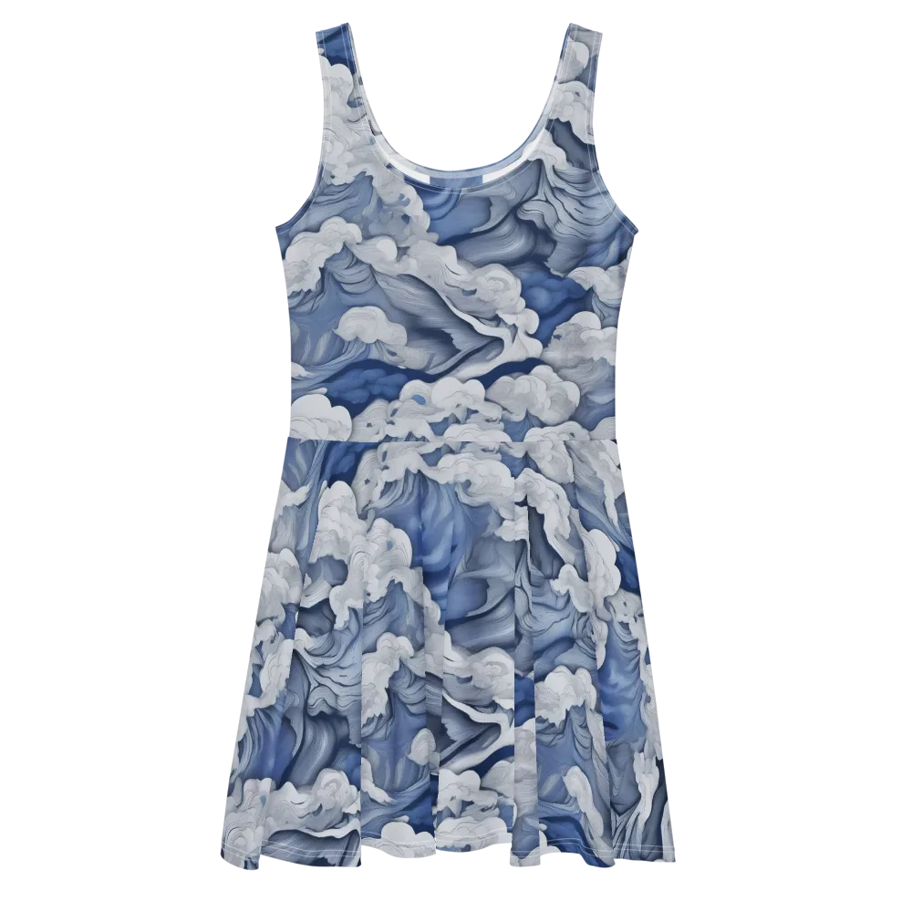 Blue Hour Tide on Skater Dress — Front