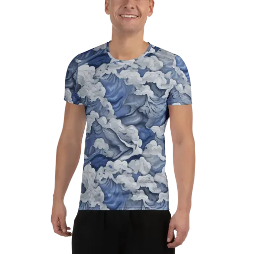 Blue Hour Tide on a Men's Athletic T-Shirt