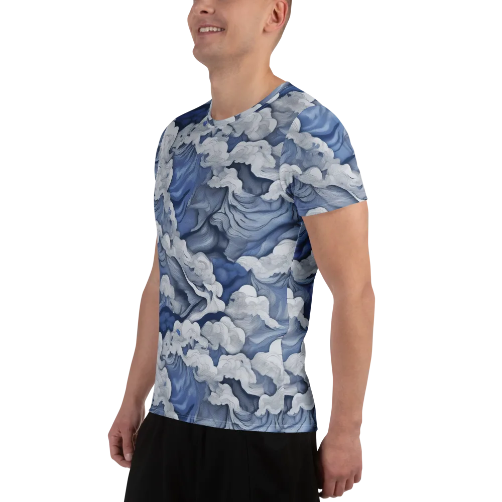 Blue Hour Tide on Men's Athletic T-Shirt — Left