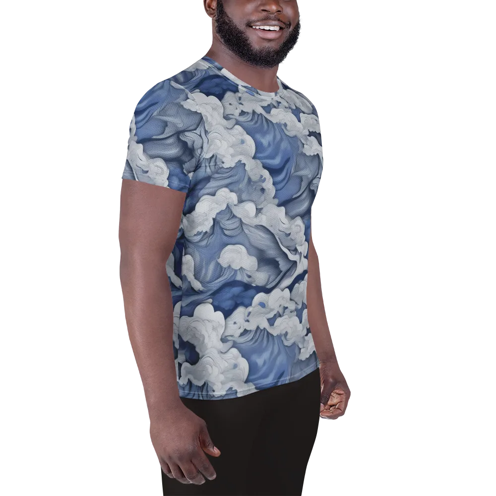 Blue Hour Tide on Men's Athletic T-Shirt — Right