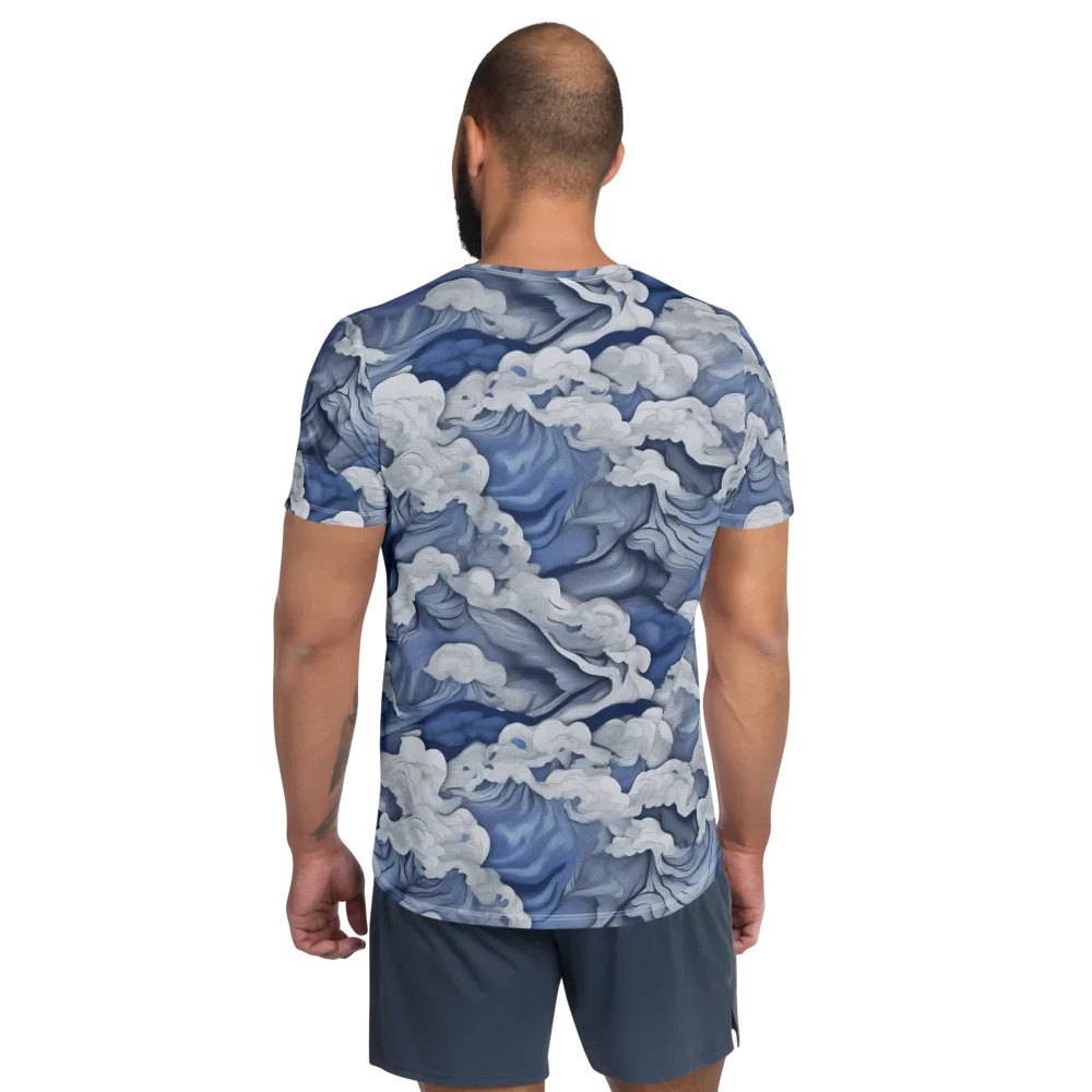 Blue Hour Tide on Men's Athletic T-Shirt — Back