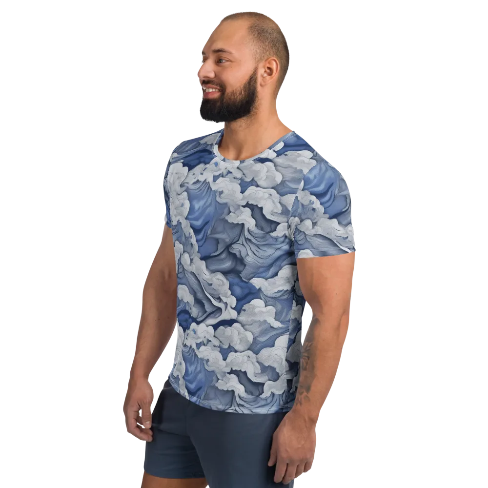 Blue Hour Tide on Men's Athletic T-Shirt — Left