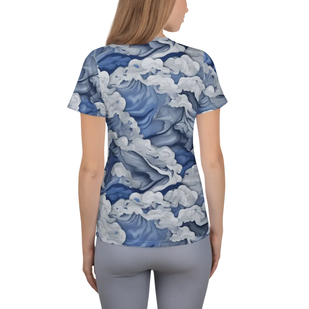 Blue Hour Tide on Women's Athletic T-Shirt — Back